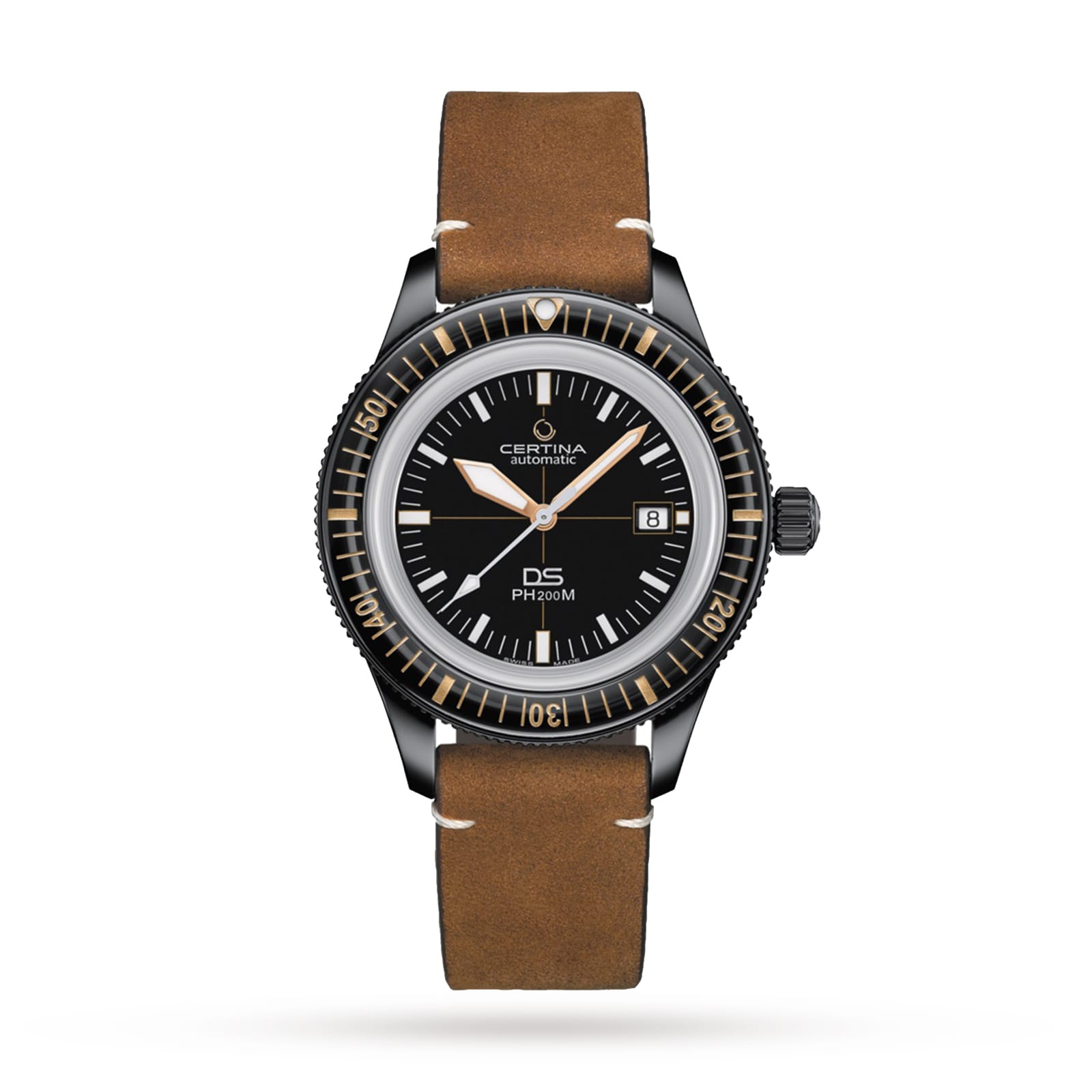 DS PH200M Automatic Black Quick-Release System, Leather 42.8mm