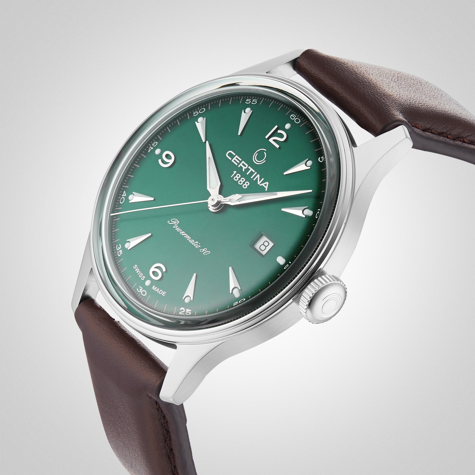 Certina Heritage DS Powermatic 80 41mm Mens Watch Green C0384071609700 ...