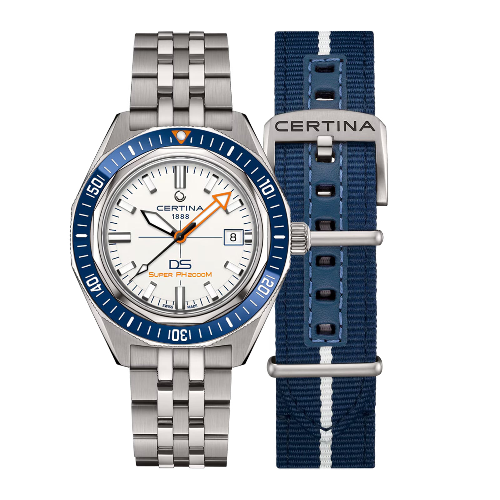 Certina DS Super PH2000M 43mm Mens Watch White Certina DS Super PH2000M 43mm Mens Watch White