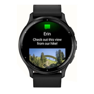 Garmin Venu 3 Slate Bezel, Black Case and Black Leather Band Smart Watch