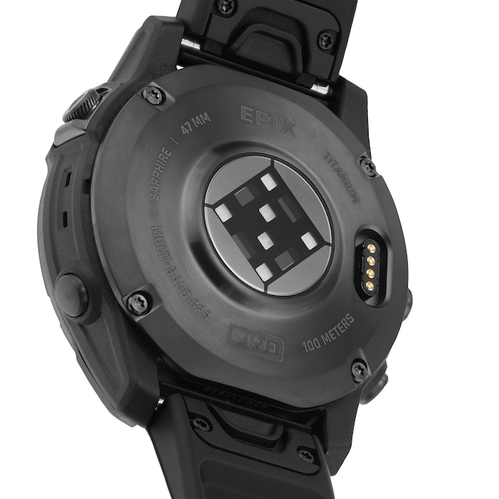 Garmin epix™ Pro (Gen 2) – Sapphire Edition 47mm Carbon Grey DLC Titanium with Black Leather Band Smart Watch
