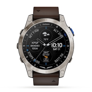 Garmin D2 Mach 1 Aviator Smartwatch 47mm Oxford Brown Leather Strap