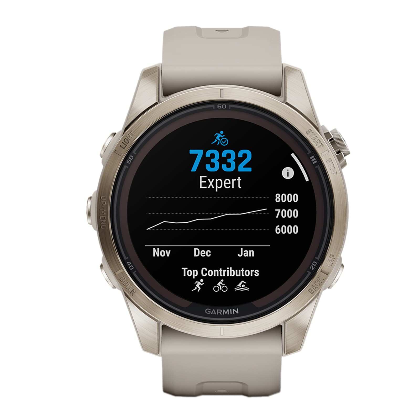 fÄ“nixÂ® 7S Pro â€“ Sapphire Solar Edition Soft Gold with Light Sand Band 42mm