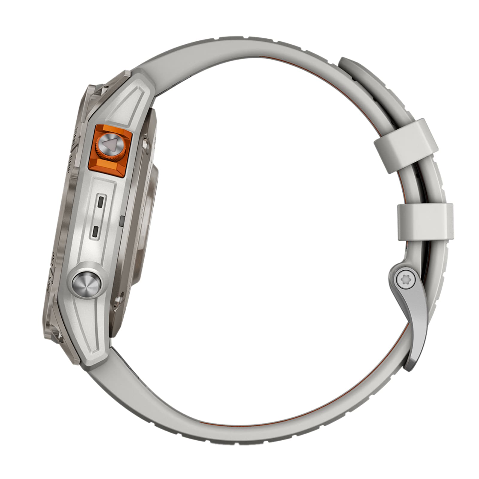 Garmin Fēnix® 7 Pro – Sapphire Solar Edition Titanium with Fog Gray/Ember Orange Band 47mm Smart Watch