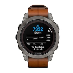 18670034 - Fēnix® 7 Pro – Sapphire Solar Edition Titanium with Chestnut Leather Band 47mm Smart Watch