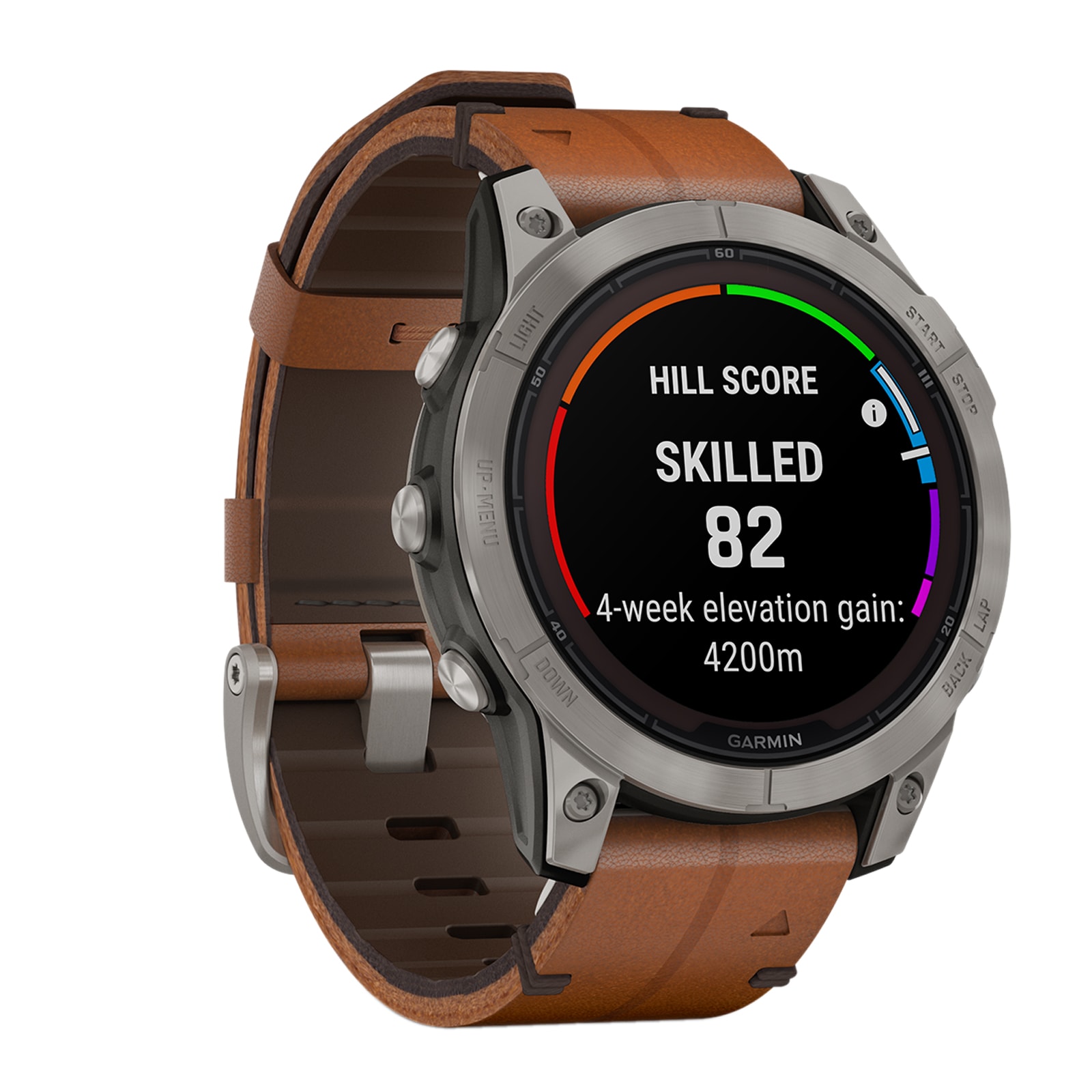 Garmin Fēnix® 7 Pro – Sapphire Solar Edition Titanium with Chestnut Leather Band 47mm Smart Watch