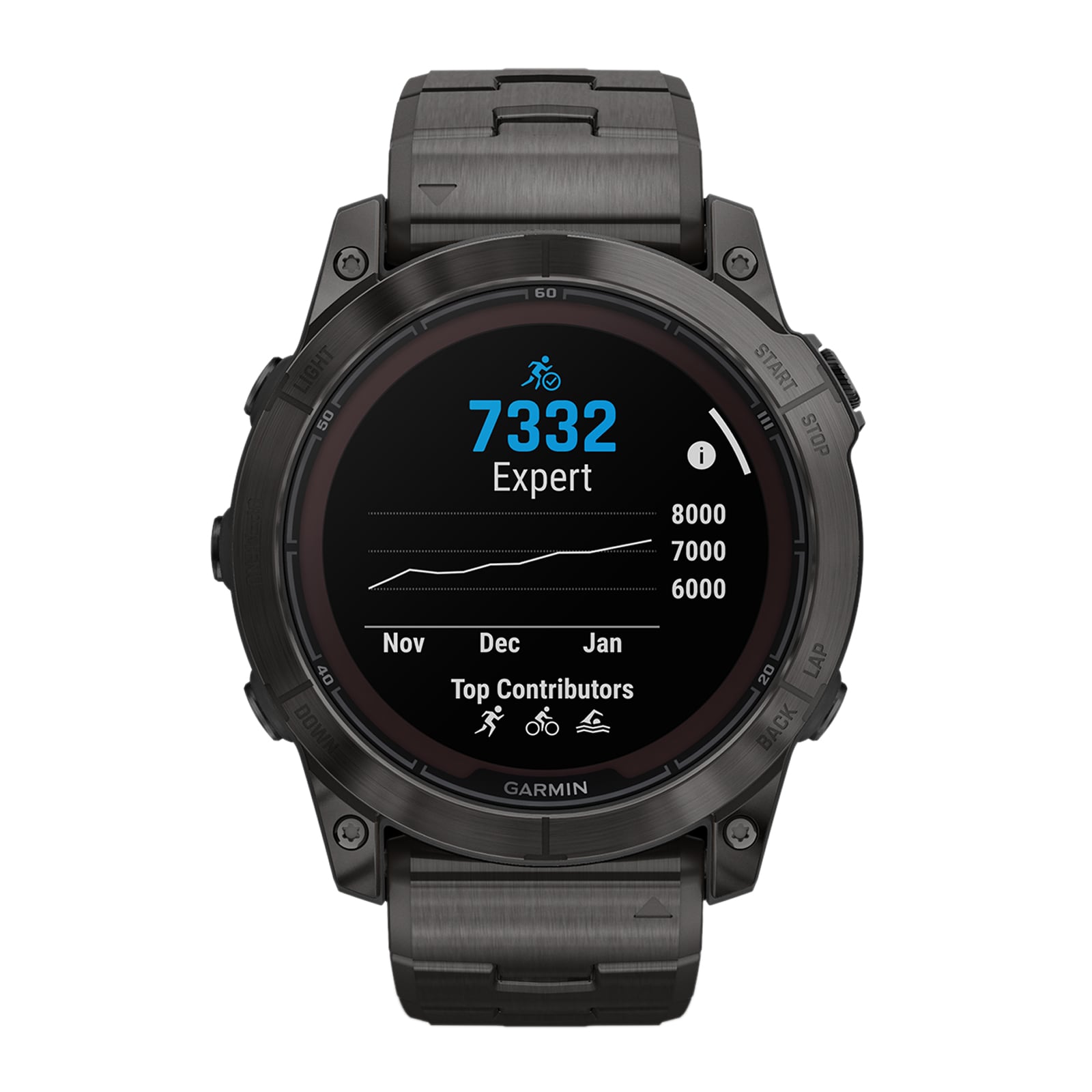 Garmin Fēnix® 7X Pro – Sapphire Solar Edition Carbon Gray DLC Titanium with Vented Titanium Bracelet 51mm Smart Watch