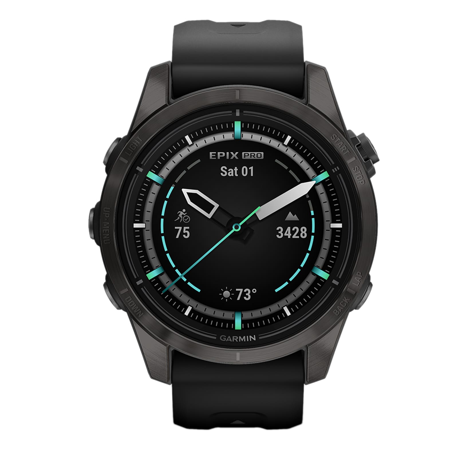 Garmin epix™ Pro (Gen 2) – Sapphire Edition 42mm Carbon Grey DLC Titanium with Black Band Smart Watch Garmin epix™ Pro (Gen 2) – Sapphire Edition 42mm Carbon Grey DLC Titanium with Black Band Smart Watch