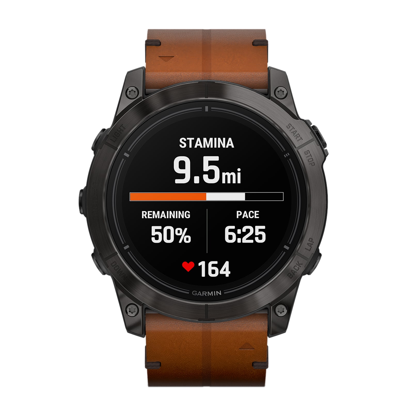 epix™ Pro (Gen 2) - Sapphire Edition 51mm Carbon Grey DLC Titanium with Chestnut Leather Band Smart Watch