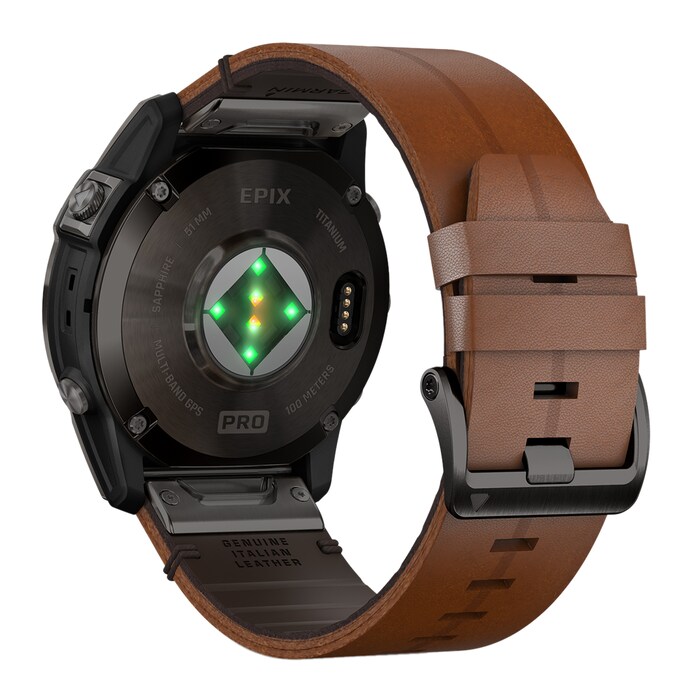 Garmin epix™ Pro (Gen 2) – Sapphire Edition 51mm Carbon Grey DLC Titanium with Chestnut Leather Band