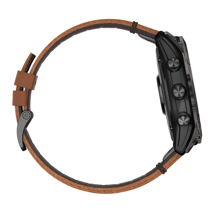 Garmin epix™ Pro (Gen 2) – Sapphire Edition 51mm Carbon Grey DLC Titanium with Chestnut Leather Band