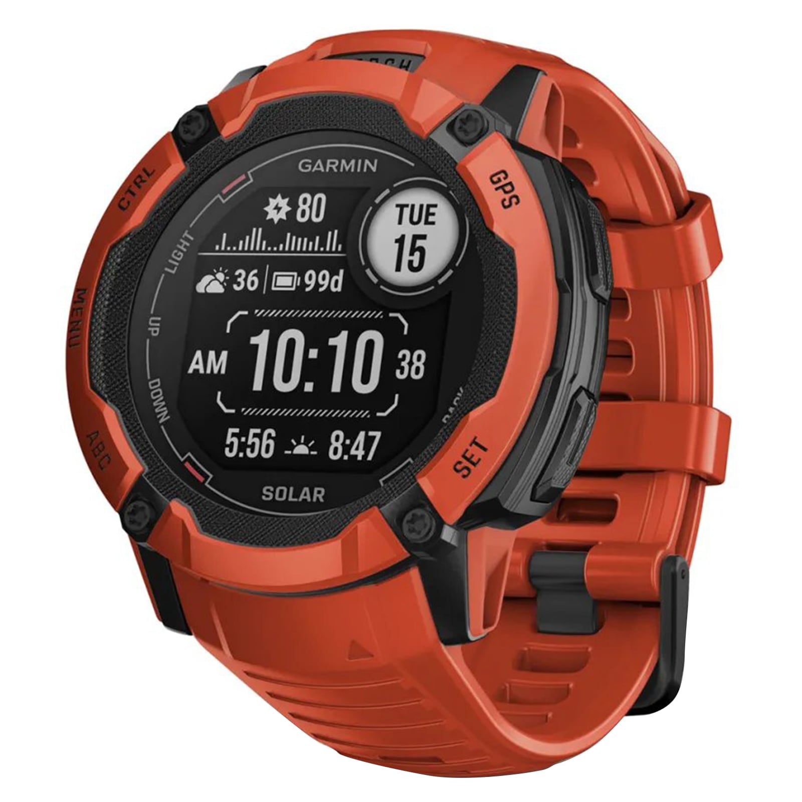 Garmin Instinct 2X Solar 50mm Unisex Smart Watch Red