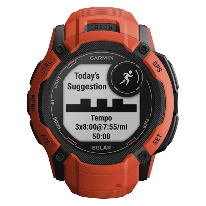 Garmin Instinct 2X Solar 50mm Unisex Smart Watch Red