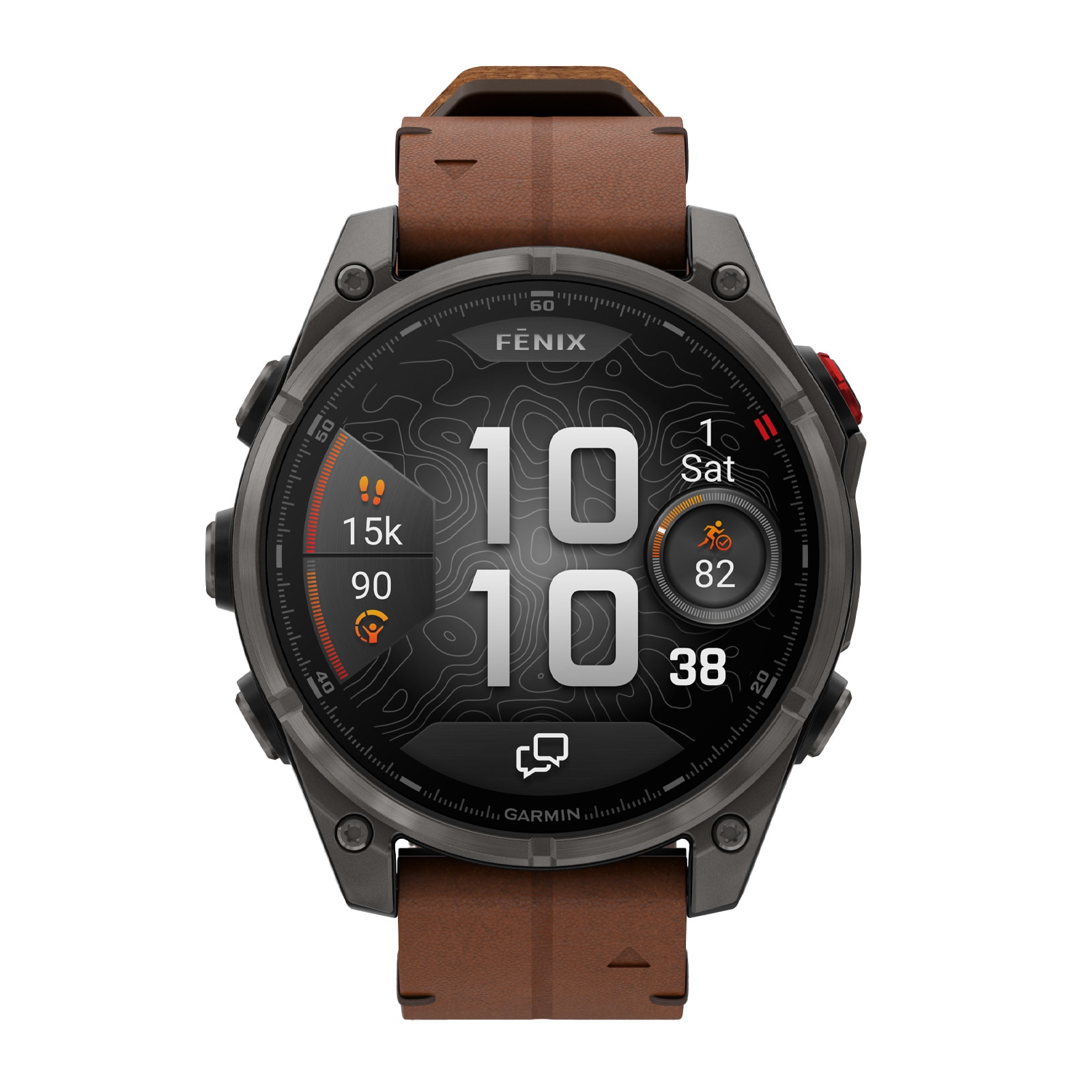 Garmin Fēnix® 8 Pro 47mm AMOLED Mens Watch Brown Strap Garmin Fēnix® 8 Pro 47mm AMOLED Mens Watch Brown Strap
