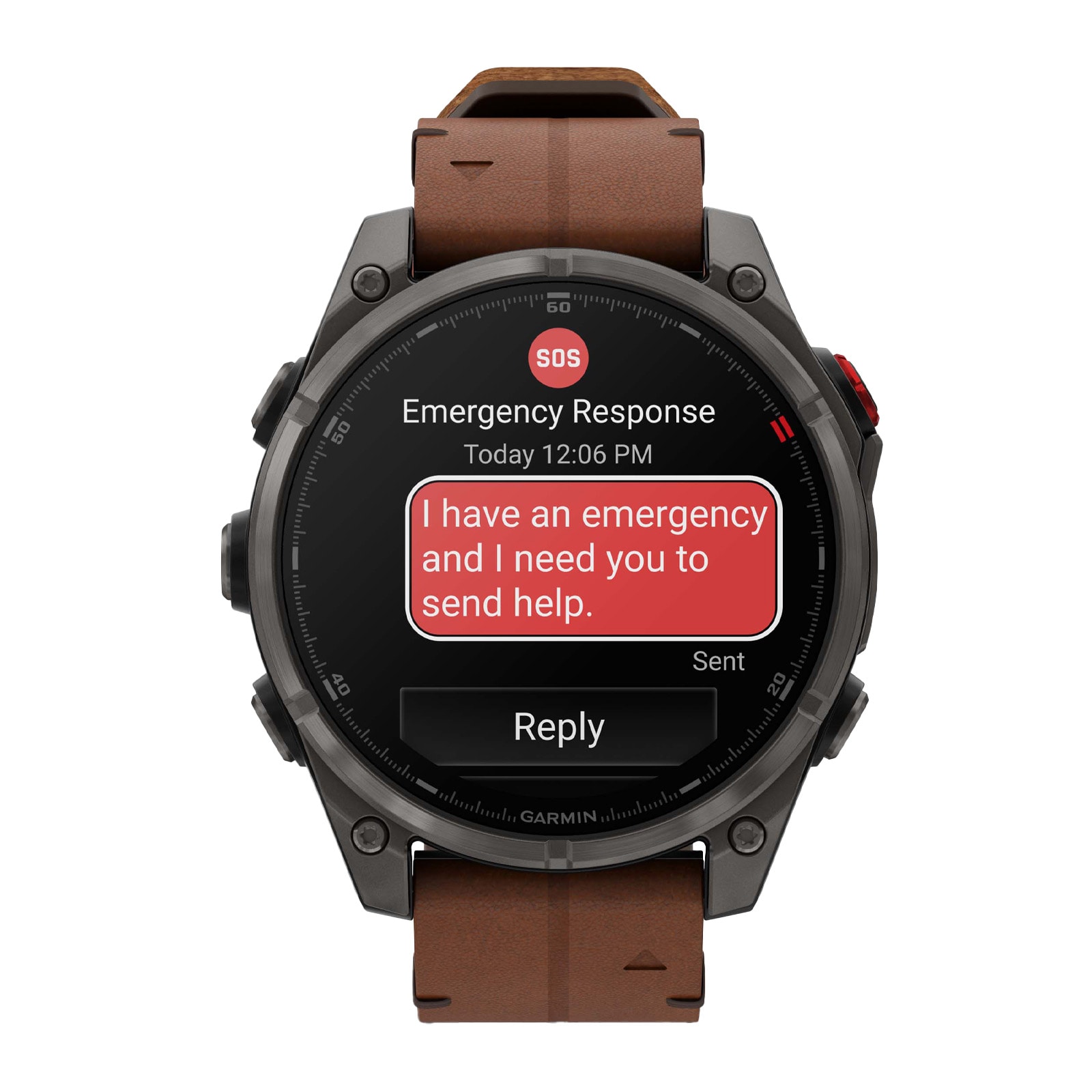 Garmin Fēnix® 8 Pro 47mm AMOLED Mens Watch Brown Strap Garmin Fēnix® 8 Pro 47mm AMOLED Mens Watch Brown Strap