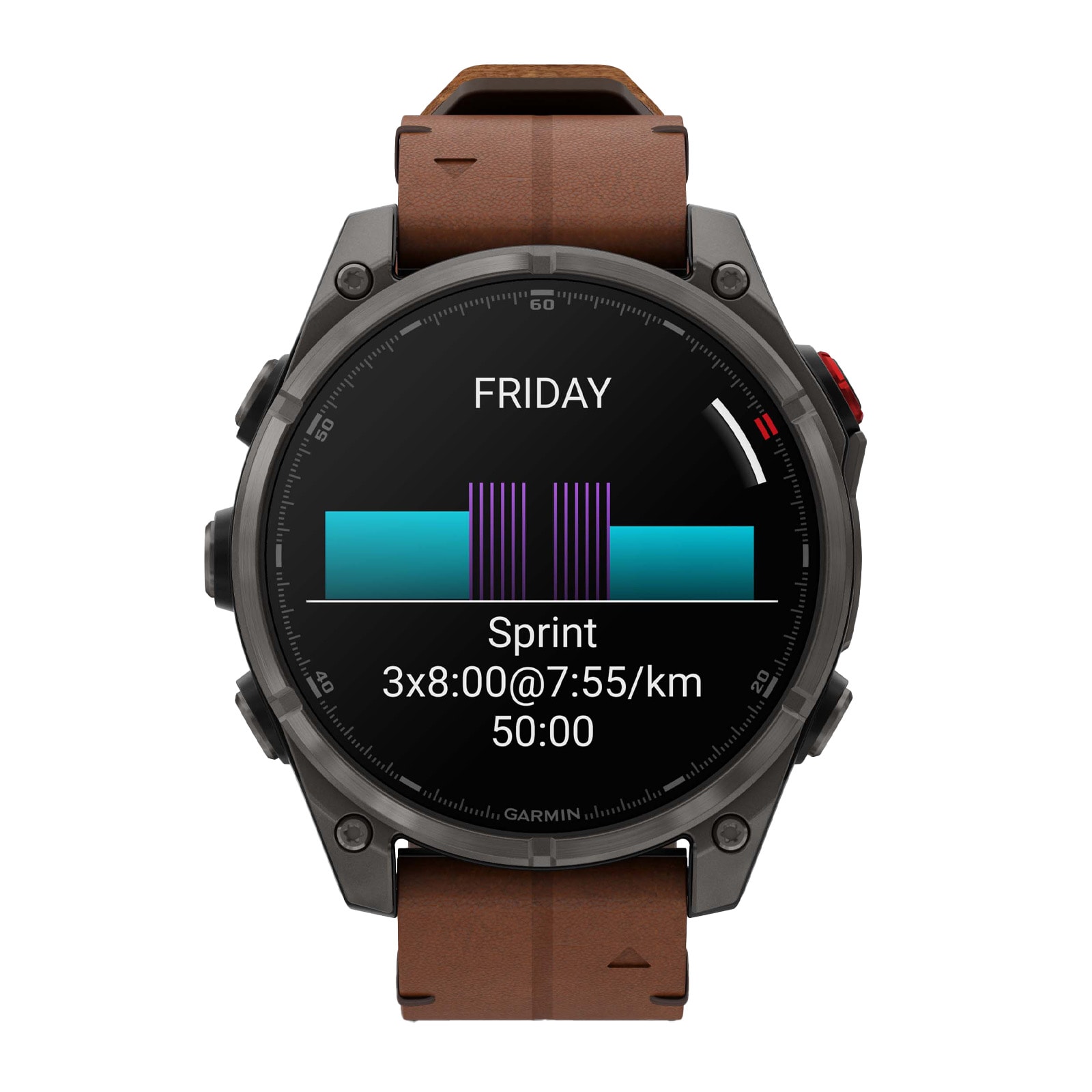 Garmin Fēnix® 8 Pro 47mm AMOLED Mens Watch Brown Strap Garmin Fēnix® 8 Pro 47mm AMOLED Mens Watch Brown Strap