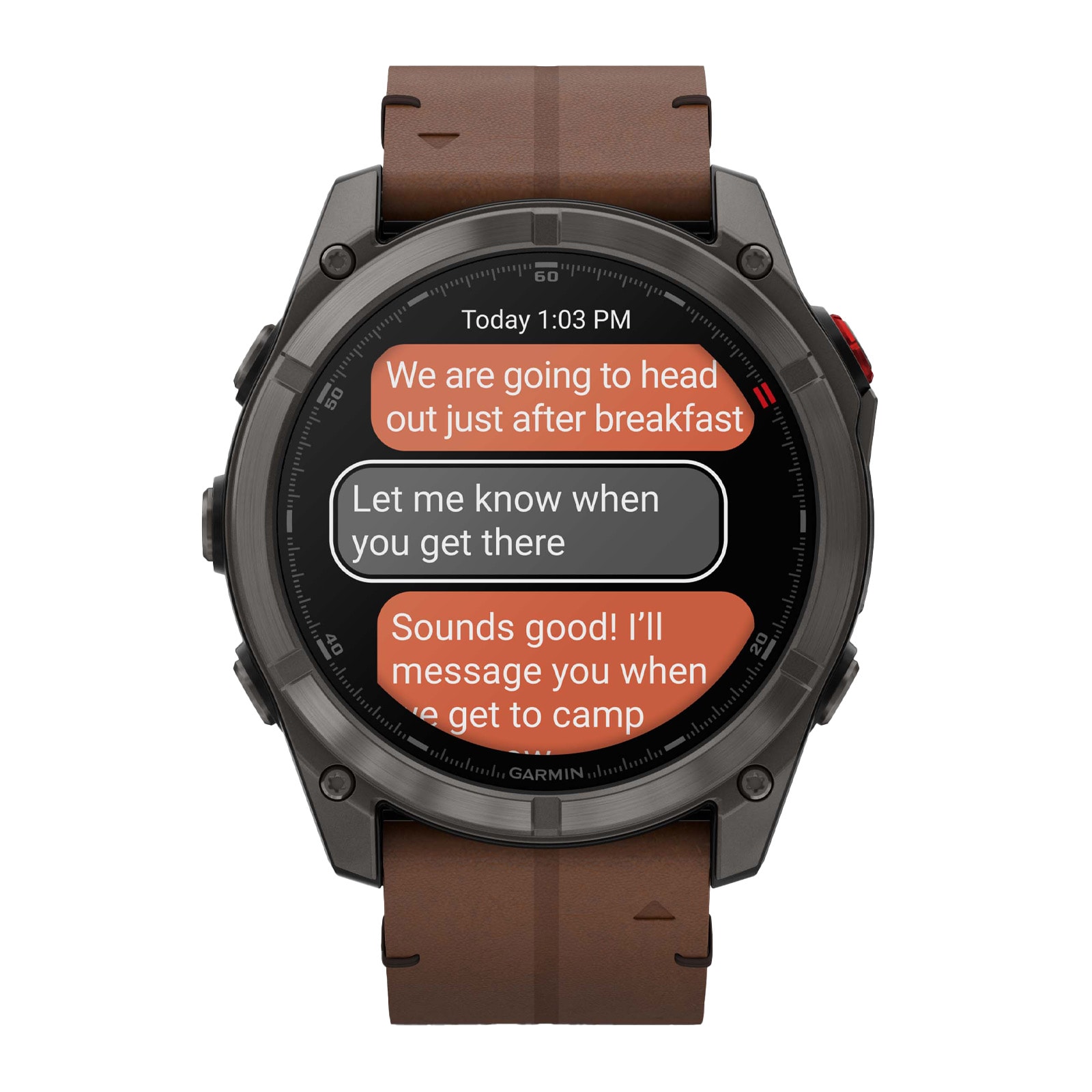 Garmin Fēnix® 8 Pro 51mm AMOLED Mens Watch Brown Strap Garmin Fēnix® 8 Pro 51mm AMOLED Mens Watch Brown Strap