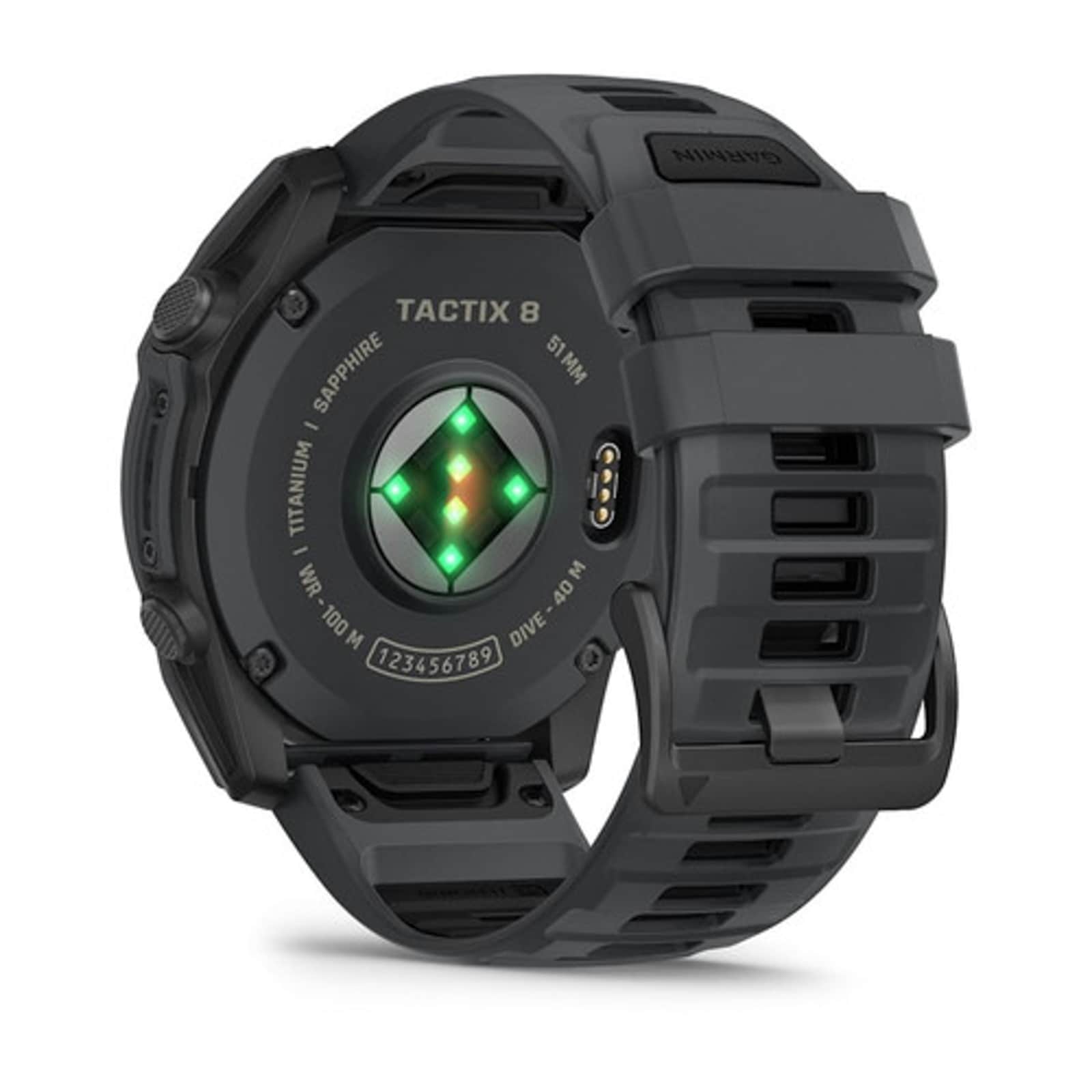 Garmin Tactix 8 Cerakote 51mm AMOLED Mens Watch Black Silicone Strap Garmin Tactix 8 Cerakote 51mm AMOLED Mens Watch Black Silicone Strap