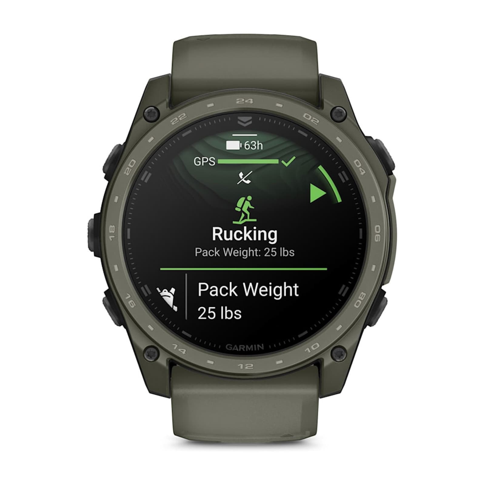 Garmin Tactix 8 Cerakote 51mm AMOLED Mens Watch Olive Silicone Strap