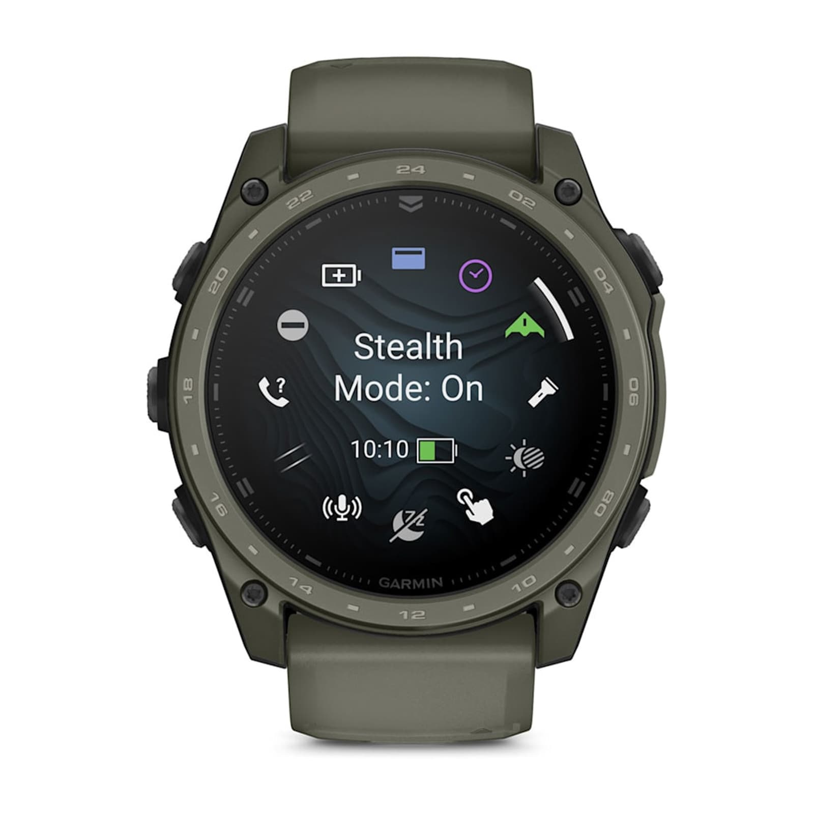 Garmin Tactix 8 Cerakote 51mm AMOLED Mens Watch Olive Silicone Strap