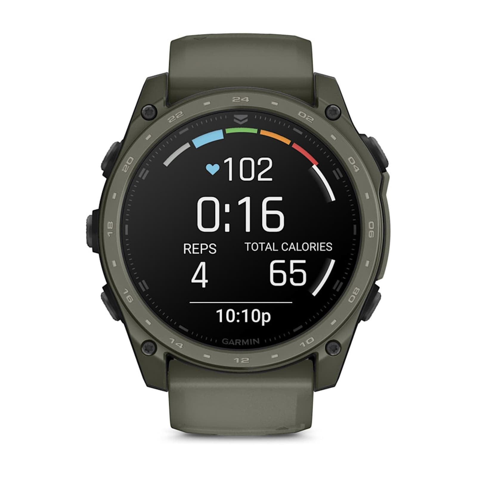 Garmin Tactix 8 Cerakote 51mm AMOLED Mens Watch Olive Silicone Strap