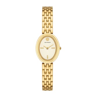 Tory Burch Oval Gold Plated Ladies Watch