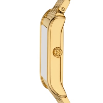 Tory Burch Eleanor Angled Gold Plated Ladies Watch