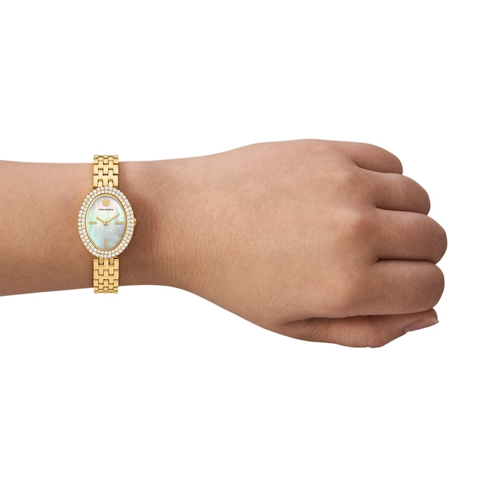 Tory Burch Oval Gold Plated Ladies Watch