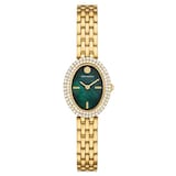 Tory Burch Oval Gold Plated Green Dial Ladies Watch