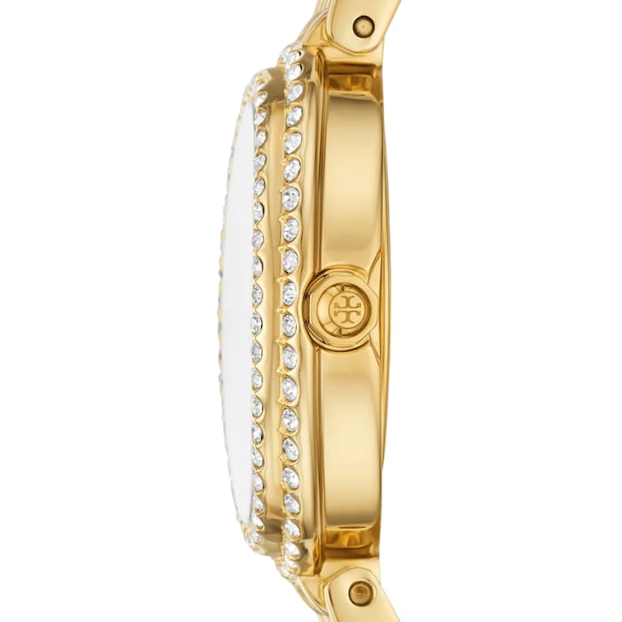 Tory Burch Oval Gold Plated Green Dial Ladies Watch