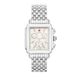Michele Deco Diamond Stainless Steel Ladies Watch