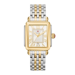 Michele Deco Madison Two-Tone 18K Gold-Plated Diamond Dial Ladies Watch