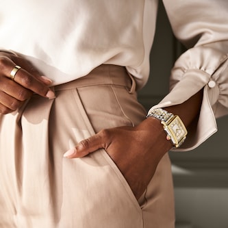 Michele Deco Madison Two-Tone 18K Gold-Plated Diamond Dial Ladies Watch Michele Deco Madison Two-Tone 18K Gold-Plated Diamond Dial Ladies Watch