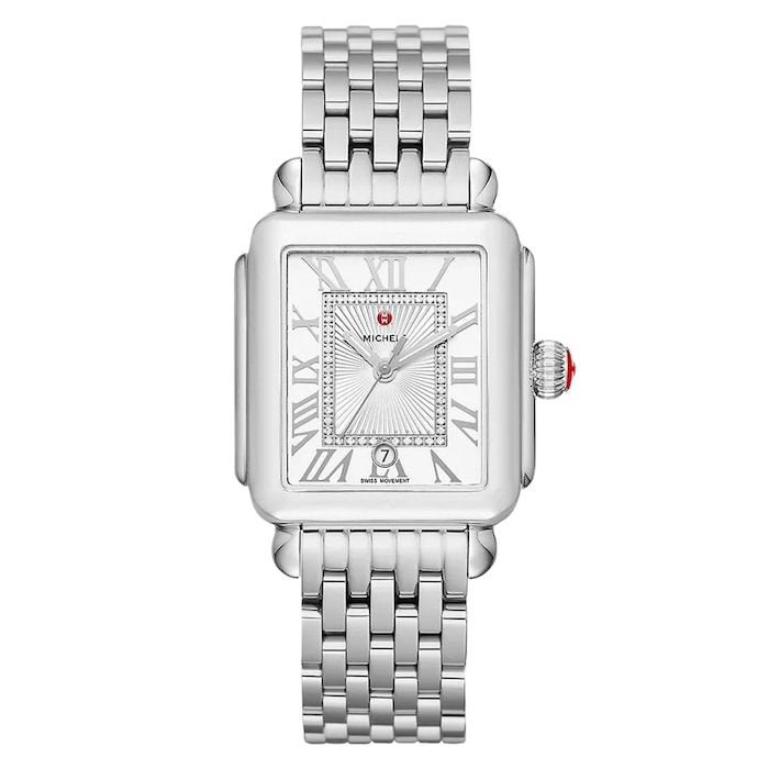 Michele Deco Madison Stainless Steel Diamond Dial Ladies Watch