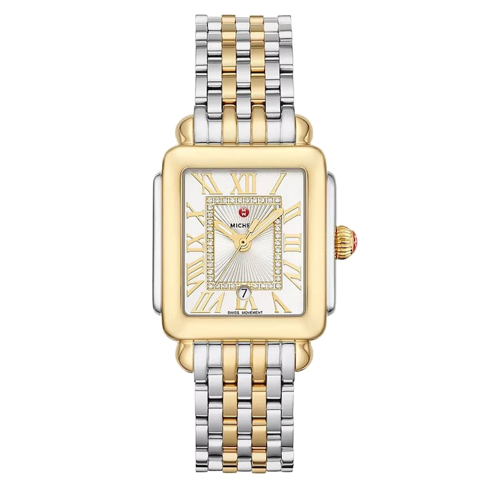 Michele Deco Madison Mid Two-Tone 18K Gold-Plated Diamond Dial Ladies Watch