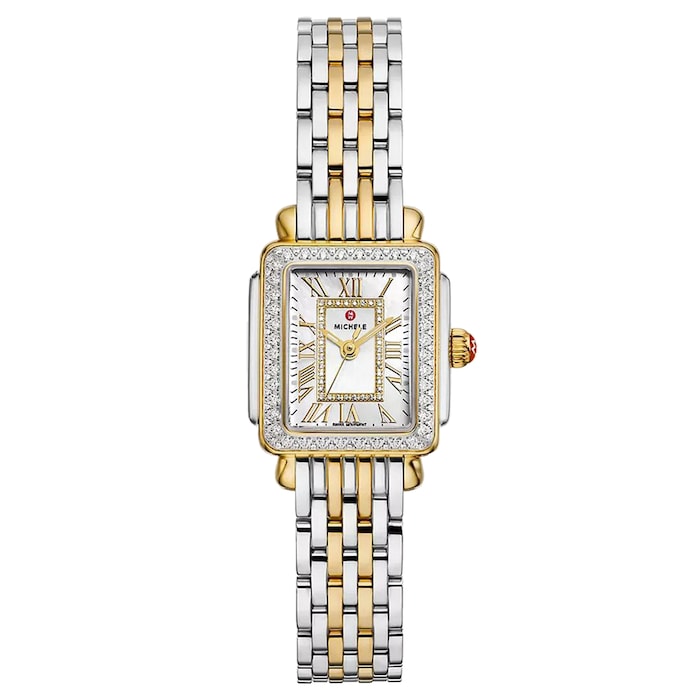 Michele Deco Madison Mini Diamond Two-Tone 18K Gold-Plated Watch