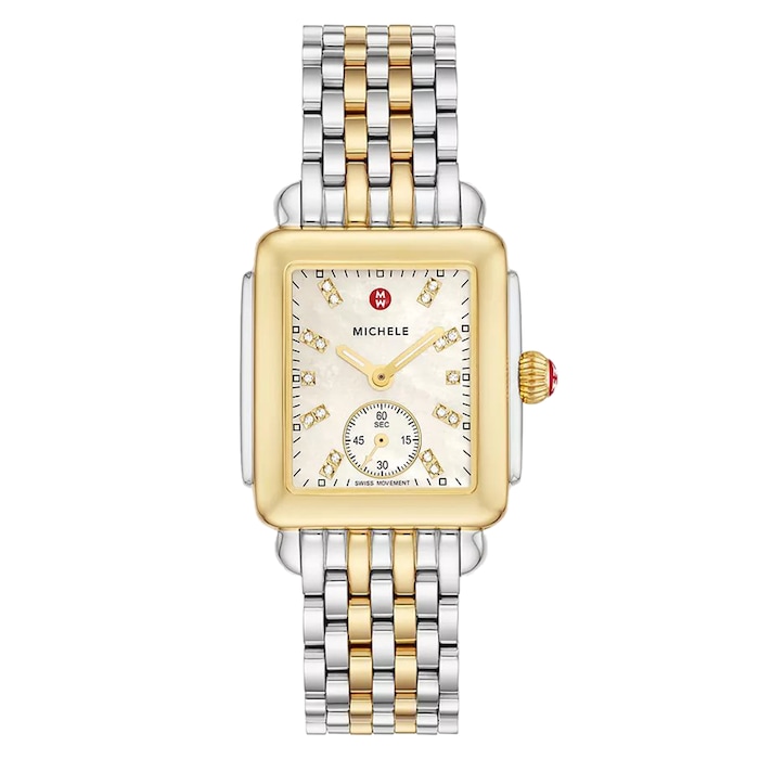 Michele Deco Mid Two-Tone 18K Gold-Plated Diamond Dial Watch