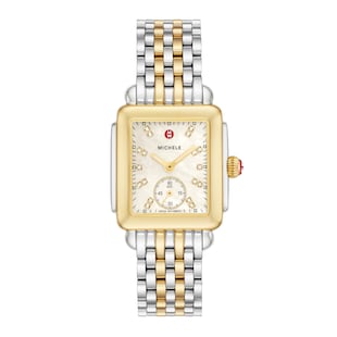 Michele Deco Mid Two-Tone 18K Gold-Plated Diamond Dial Watch
