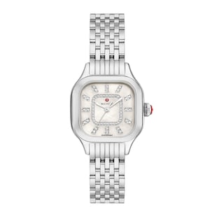 Michele Meggie Stainless Steel Diamond Dial Watch
