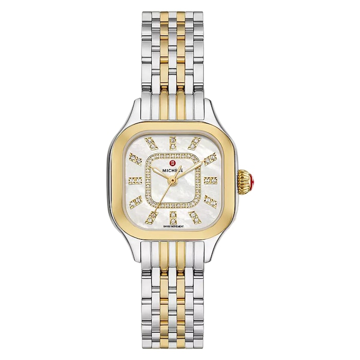 Michele Meggie Two-Tone 18K Gold-Plated Diamond Dial Watch