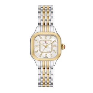 Michele Meggie Two-Tone 18K Gold-Plated Diamond Dial Watch