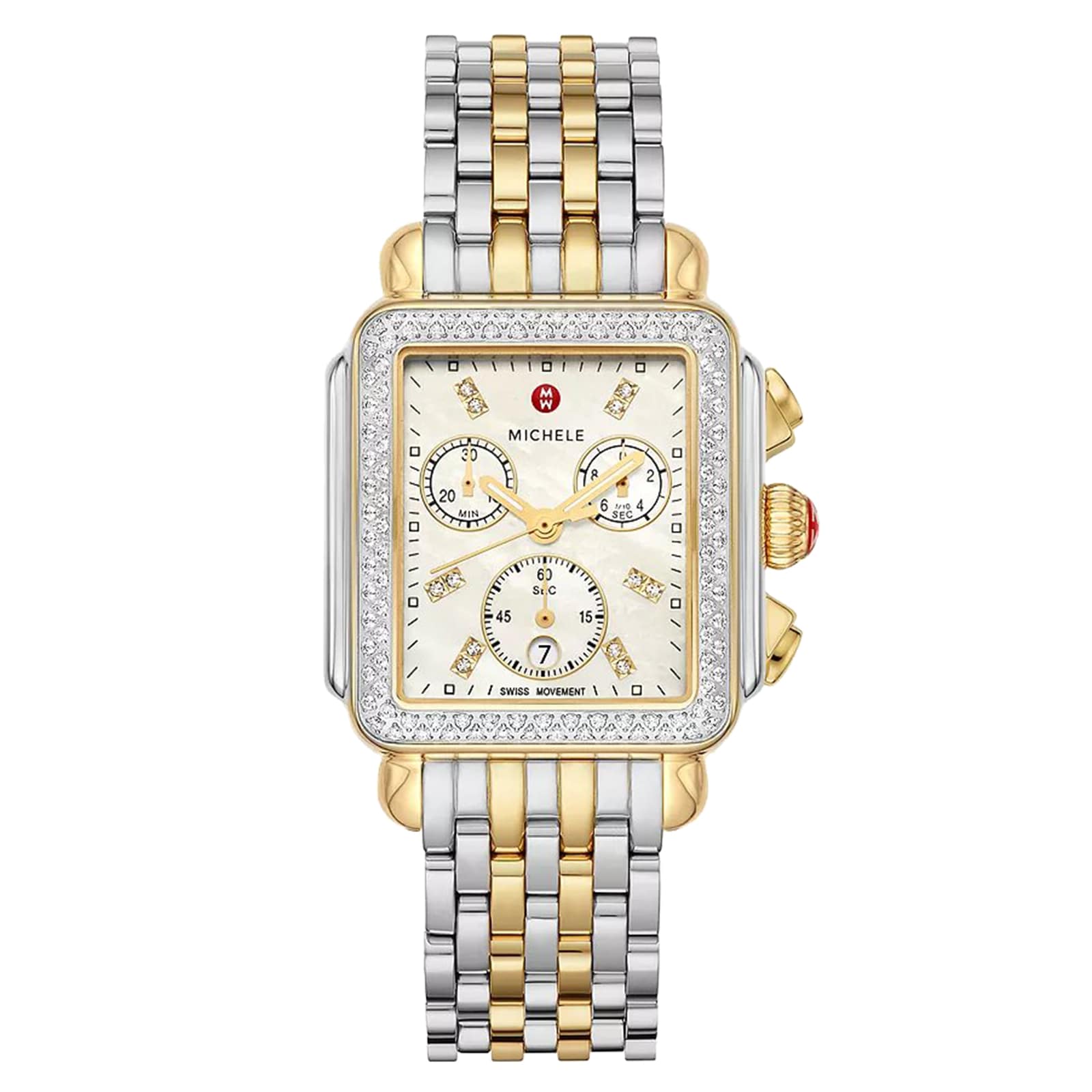 Deco Two-Tone 18K Gold-Plated Diamond Watch