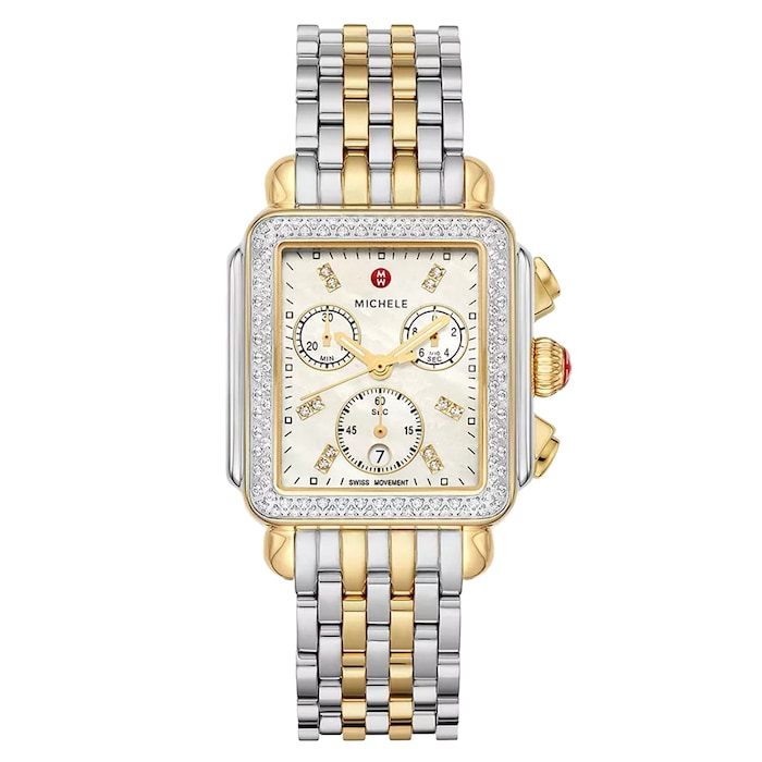 Michele Deco Two-Tone 18K Gold-Plated Diamond Watch
