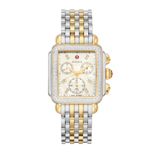 Michele Deco Two-Tone 18K Gold-Plated Diamond Watch