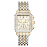 Michele Deco Two-Tone 18K Gold-Plated Diamond Watch