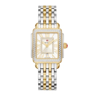Michele Deco Madison Mid Two-Tone 18K Gold-Plated Diamond Watch