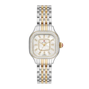Michele Meggie Two-Tone 18K Gold-Plated Diamond Watch