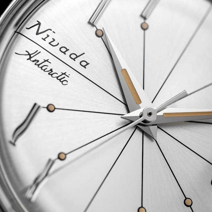 Nivada Grenchen Antarctic Spider 35mm Mens Watch Silver