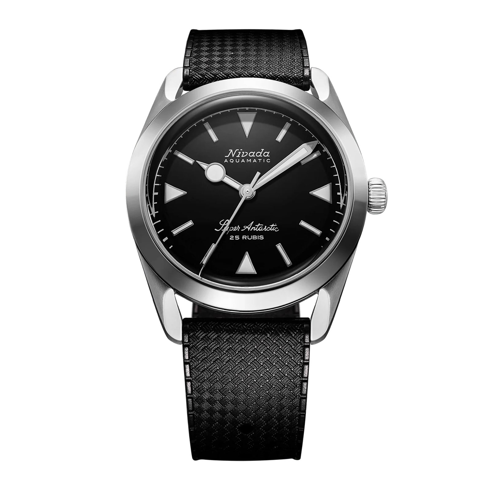 Nivada Grenchen Super Antartic 38mm Mens Watch Black