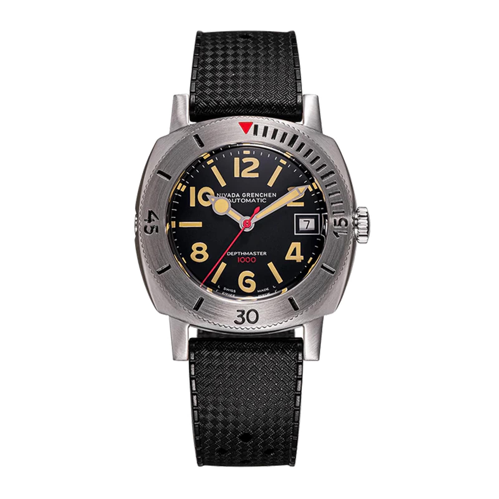 Nivada Grenchen Depthmaster 39mm Mens Watch Black